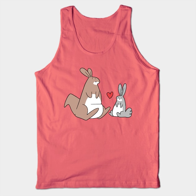 Kangaroo and Bunny Love Tank Top by saradaboru